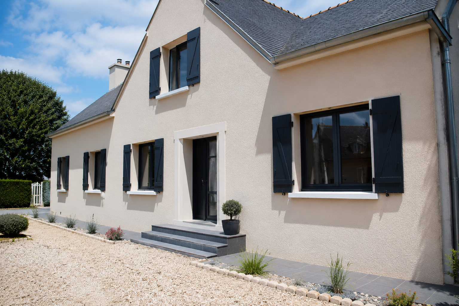 Rénovation de façade réalisée par Maçonnerie Derouin