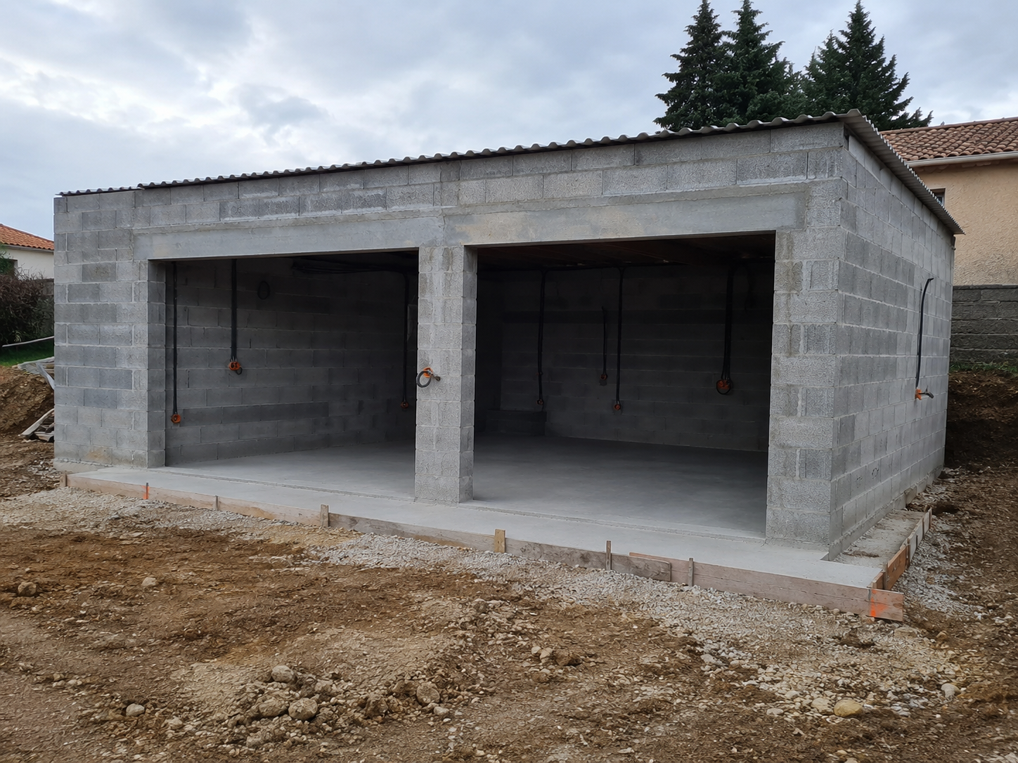 Construction de garage en parpaing